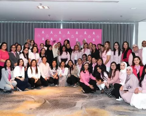 Pink ribbon group photo